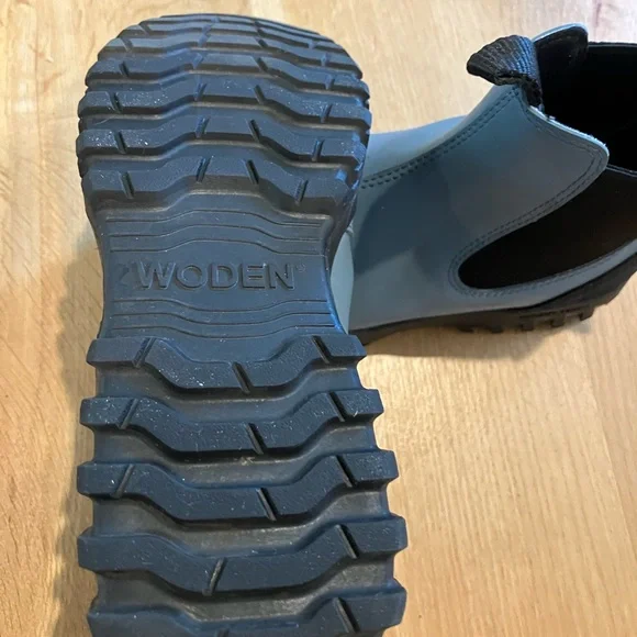 Woden Magda waterproof Rubber Chelsea Track boots Storm Blue color - Picture 3 of 4